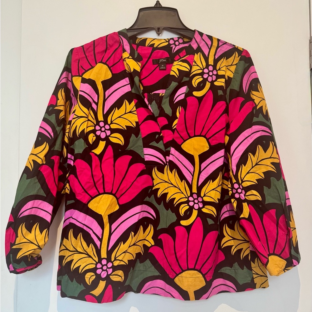 J Crew Cotton Poplin Top in Ratti®